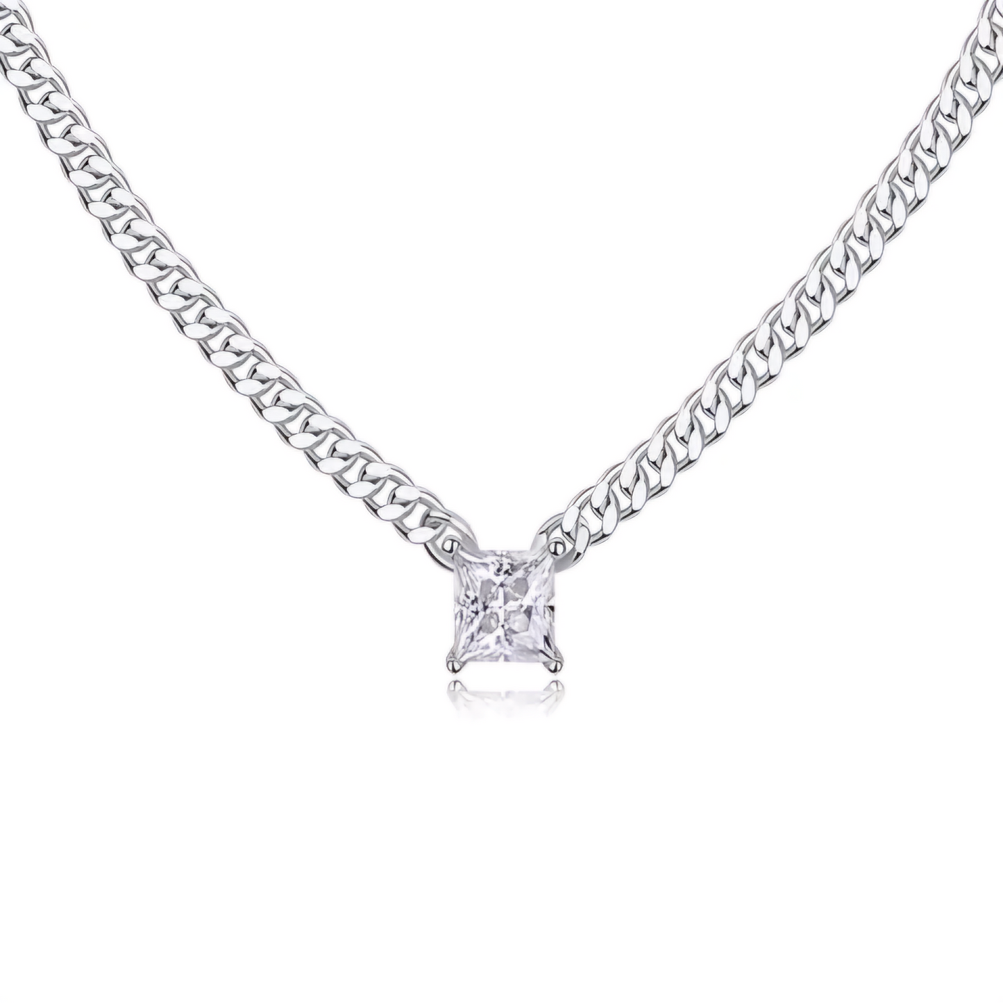 Princess-Cut Moissanite Necklace