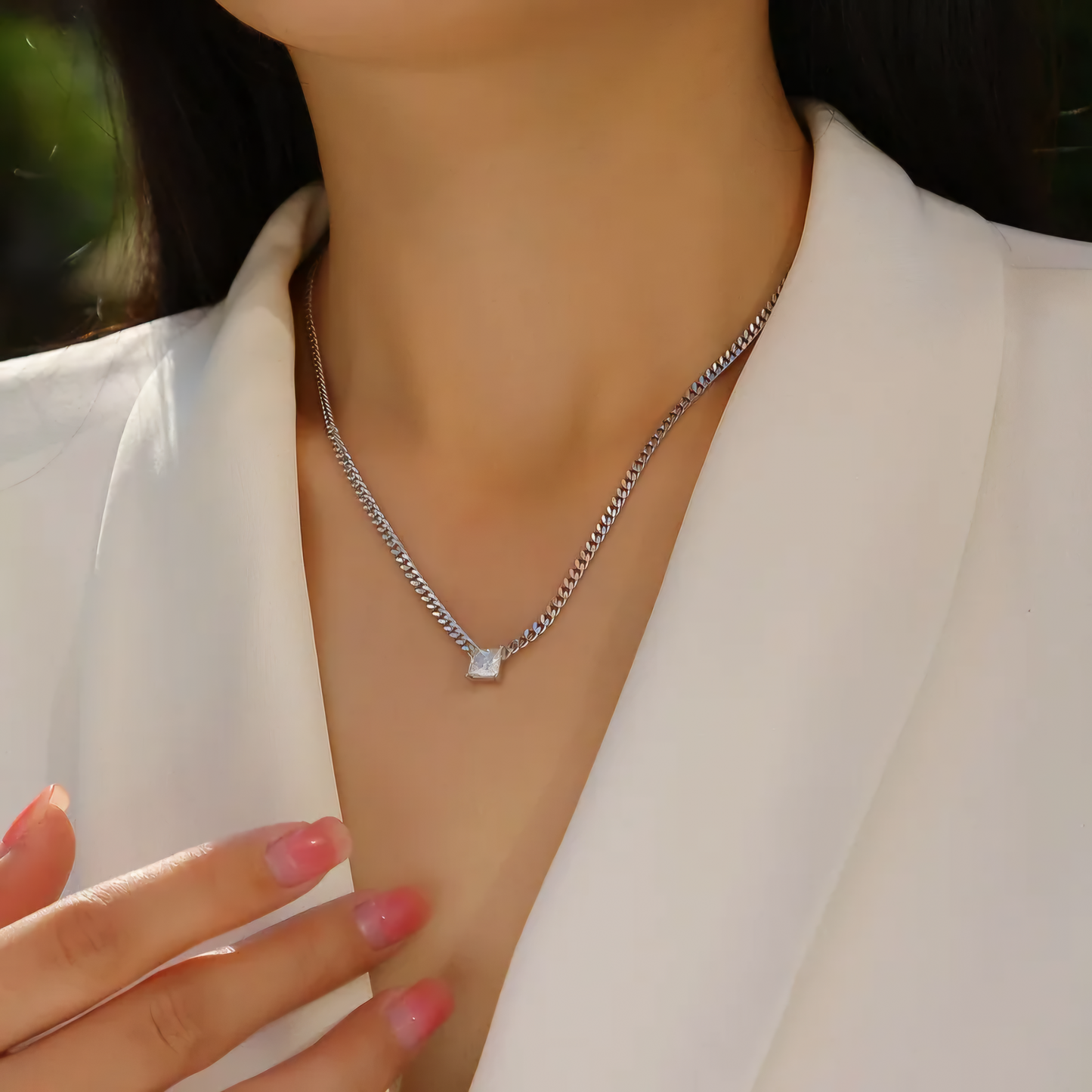 Princess-Cut Moissanite Necklace