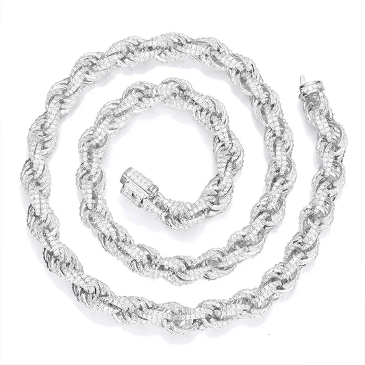 Sterling Silver Chain with Moissanites