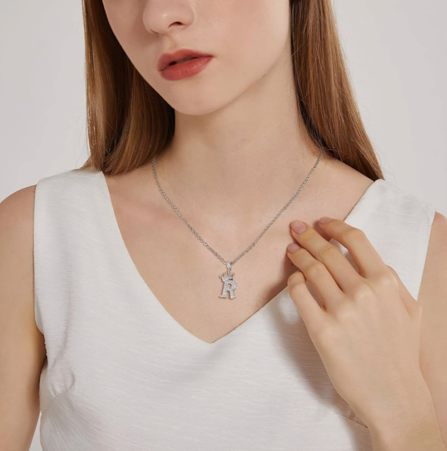 Initial Necklaces With Moissanite