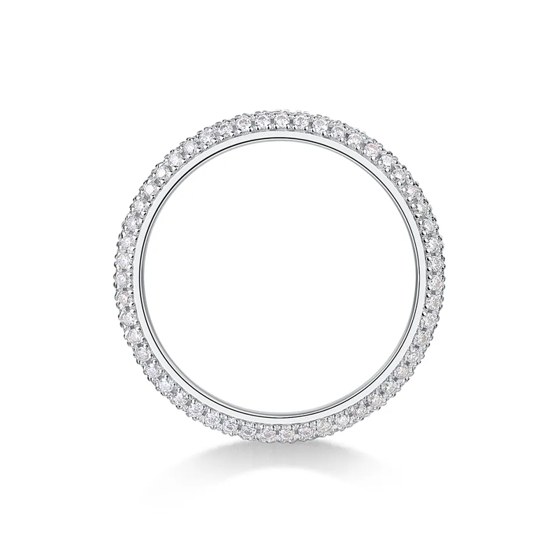 Moissanite Round-Cut Band Ring