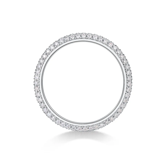 Moissanite Round-Cut Band Ring