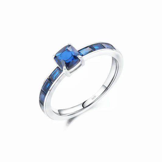 Blue Rose-Cut Ring