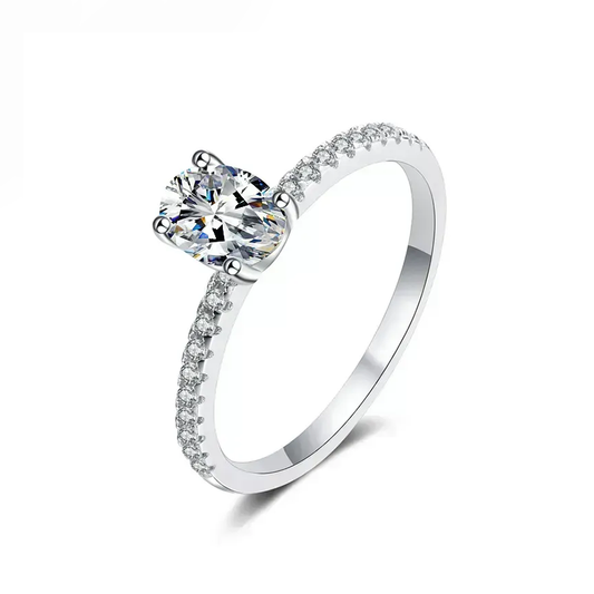 Oval-Cut Moissanite Ring