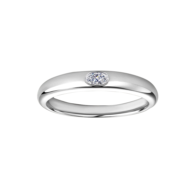 Moissanite Oval-Cut Band Ring