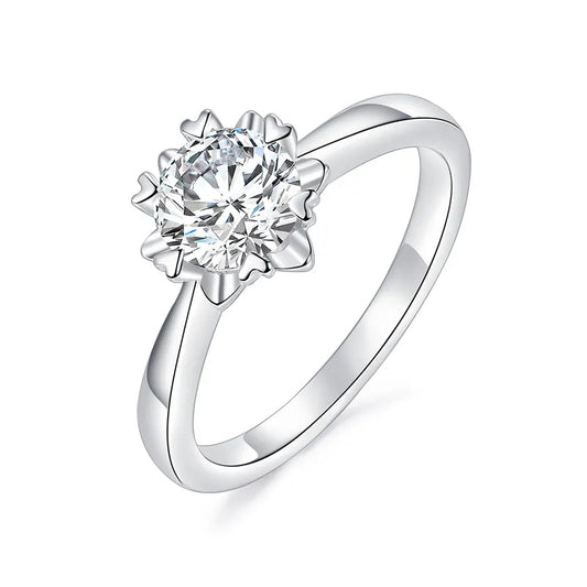 brilliant-cut  moissanite diamond Ring