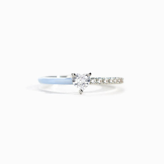 Blue Heart-Cut Ring