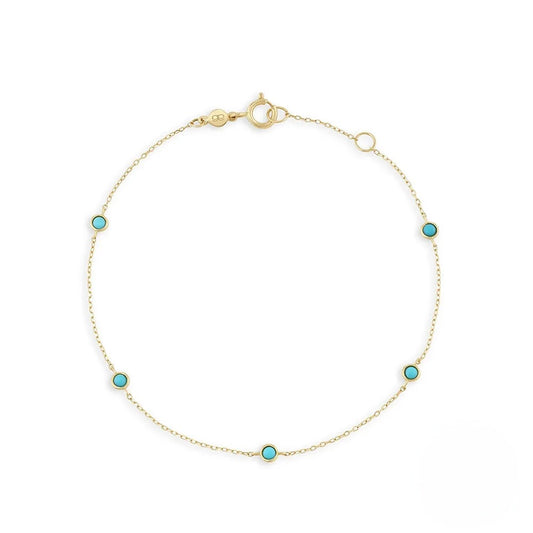 Sterling Silver Bracelet Gold-Plated with Turquoise Stones