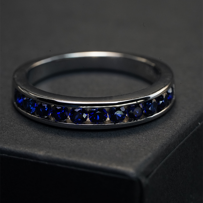 Blue Diamond Band Ring