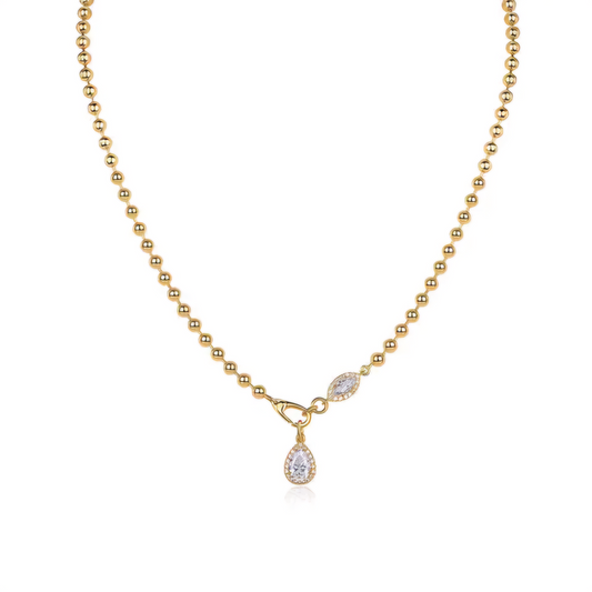 Diamond Pear Bezel Necklace