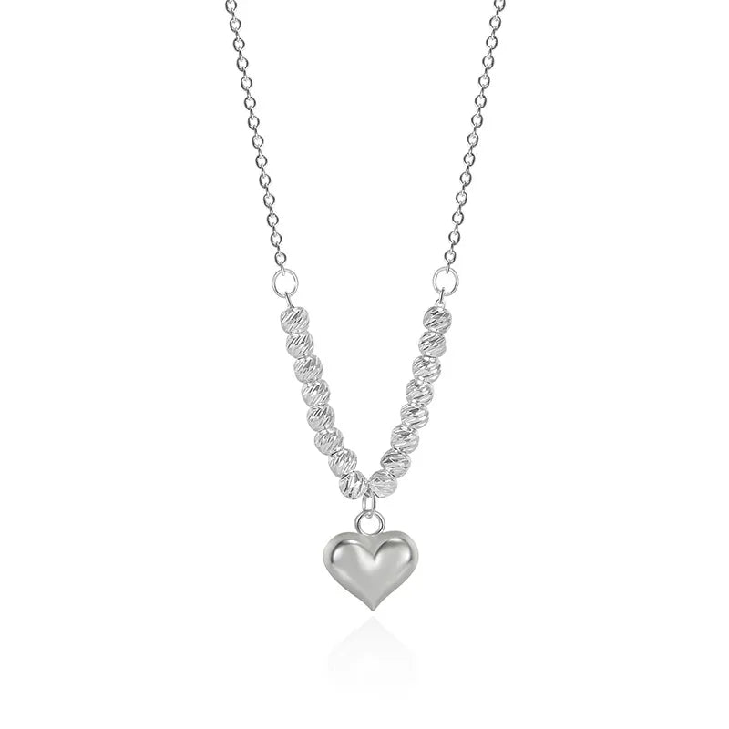 Smooth Silver Heart Necklace