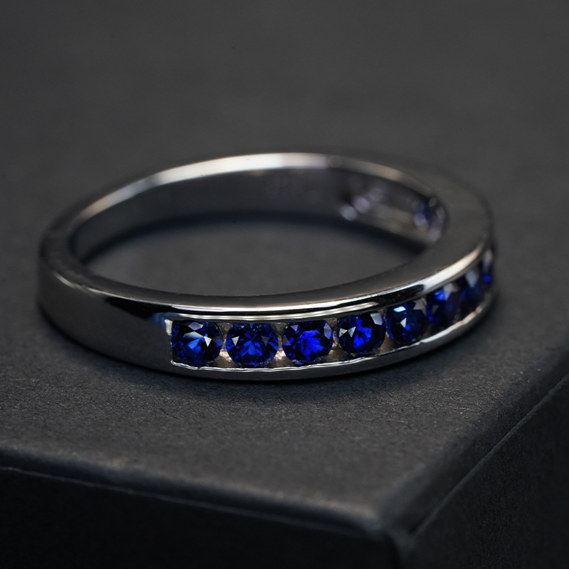 Blue Diamond Band Ring