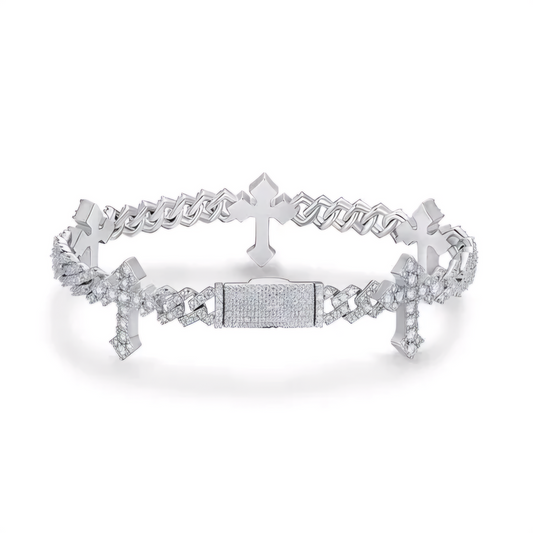 Moissanite Cross Bracelet