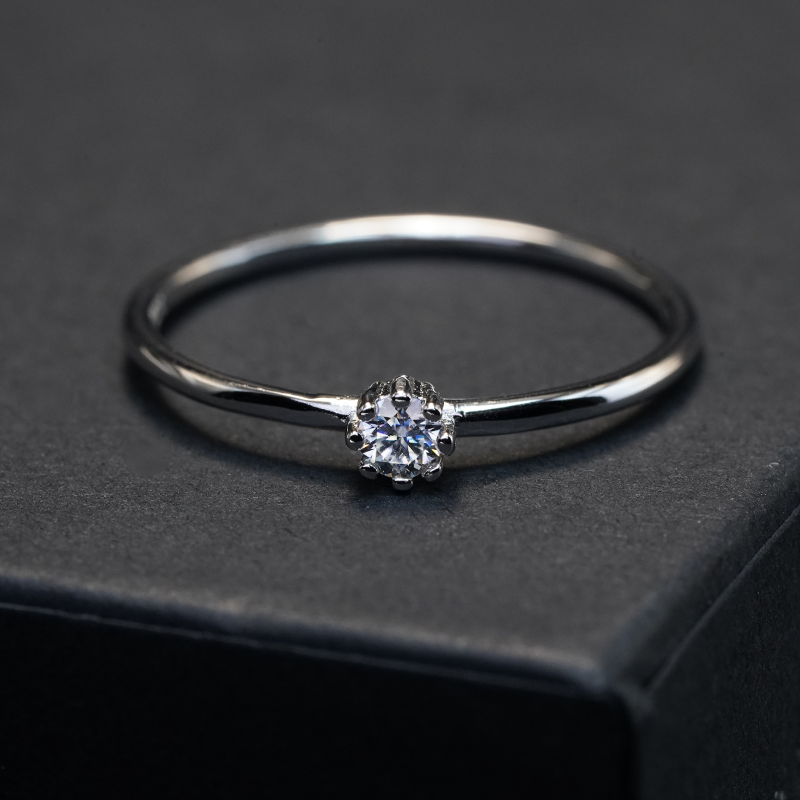 Round-Cut Moissanite Band Ring Set