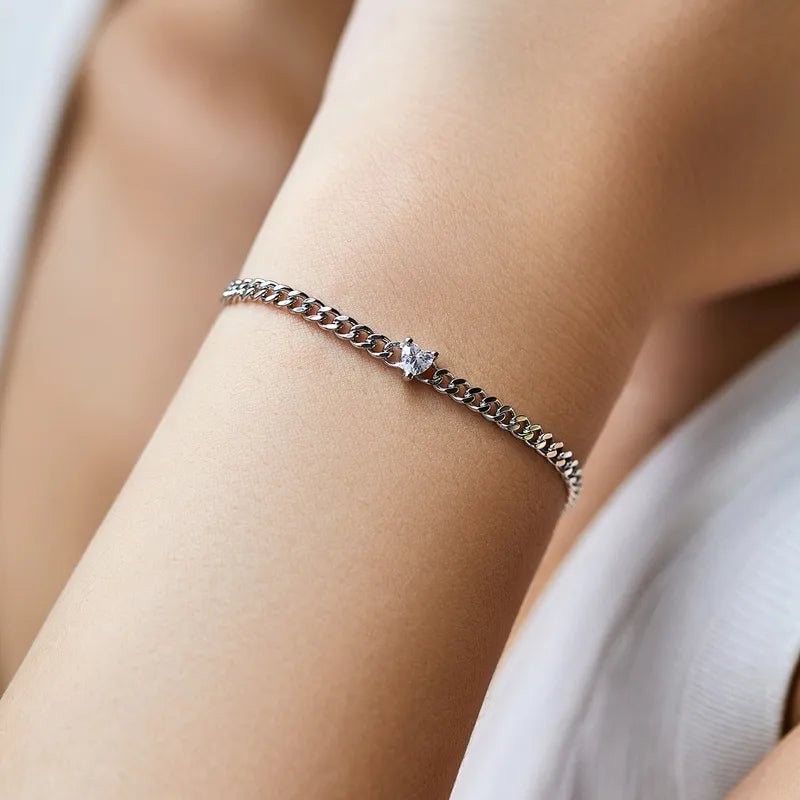 Silver Bracelet with Heart