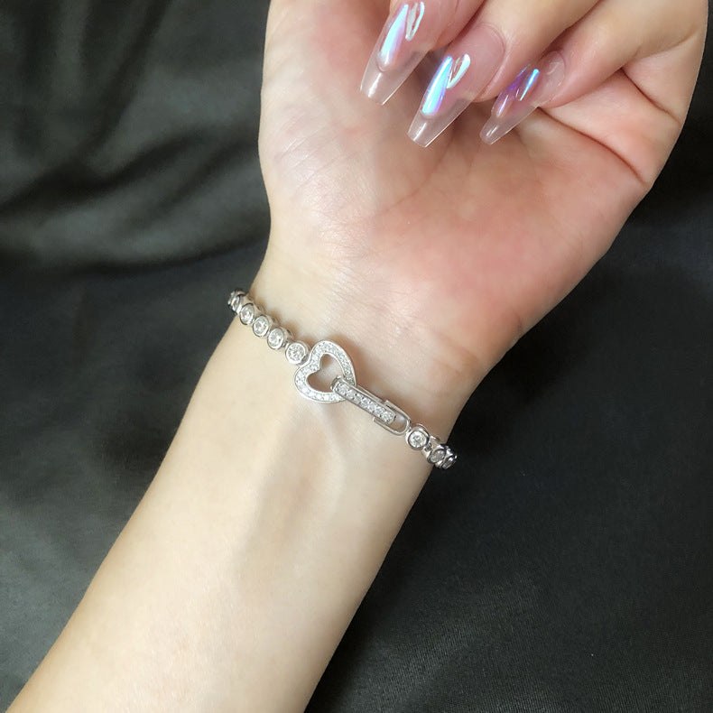 Silver Bracelet with Circular Links