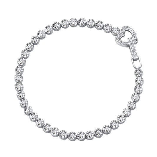 Silver Bracelet with Circular Links