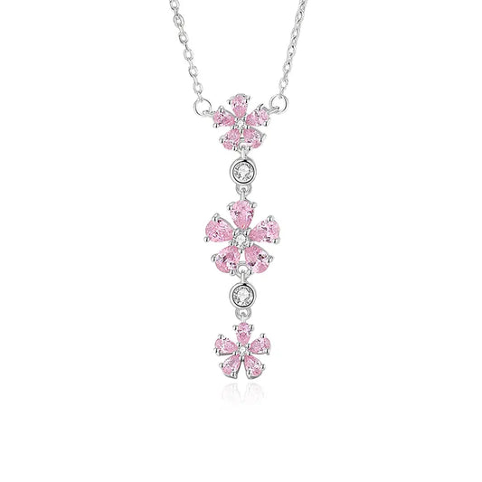 Silver Cherry Blossom Necklace